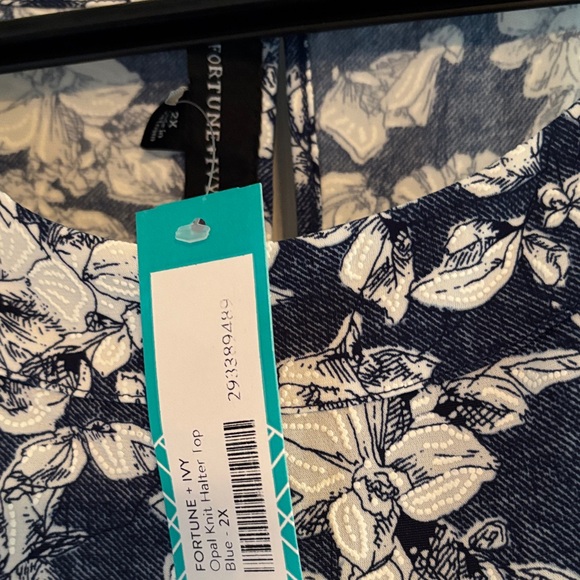 Navy Floral Women's Tank Top - Picture 2 of 2